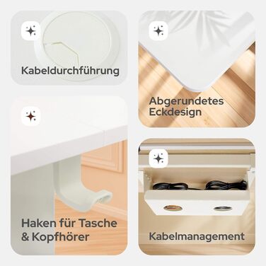 Електрично регульований стіл Arebos з висотою 180x80 см Функція пам&39яті Регульований комп&39ютерний стіл 72-118 см Стіл для роботи стоячи Ергономічний офісний стіл Стіл для роботи сидячи та стоячи Білий