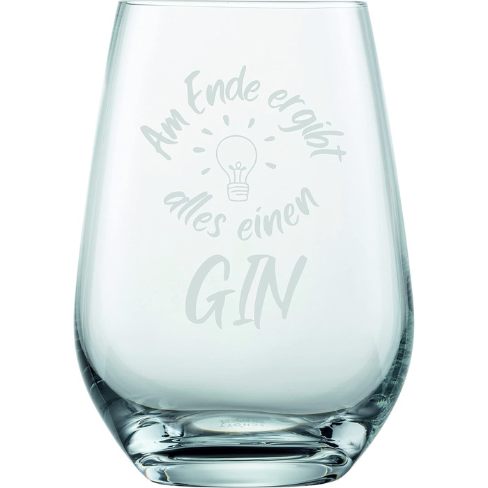Набір з 2 келихів для джину 548 мл з гравіюванням Der Abend kann beGINnen & Am Ende ergibt alles einen Gin - кумедна ідея подарунк