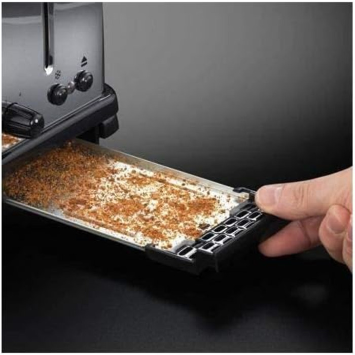 Тостер Russell Hobbs на 2 скибочки Victory з нержавіючої сталі (надширокі слоти для тостів, включаючи підставку для булочок, 6 рів