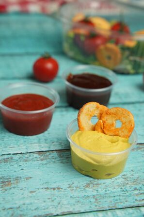 Контейнери для зберігання Inoverse на 500 предметів, стаканчики для заправки з кришками 80 мл стаканчики для соусу з ПП, прозорі контейнери для соусів на винос, контейнери для соусу, стаканчики для дегустації, стаканчики для делікатесів, без BPA 80 мл.