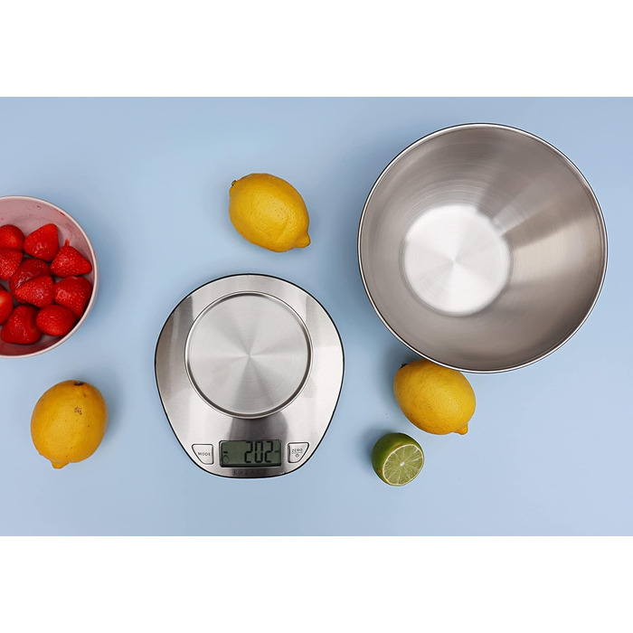 Цифрові кухонні ваги EXZACT з нержавіючої сталі - електронні кухонні ваги зі знімною чашею для випікання та приготування їжі - фун