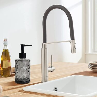 Дозатор мила Topsky 330 мл скляний, для ванної, пластиковий насос, для рідини для миття посуду, рідкого мила (чорний)