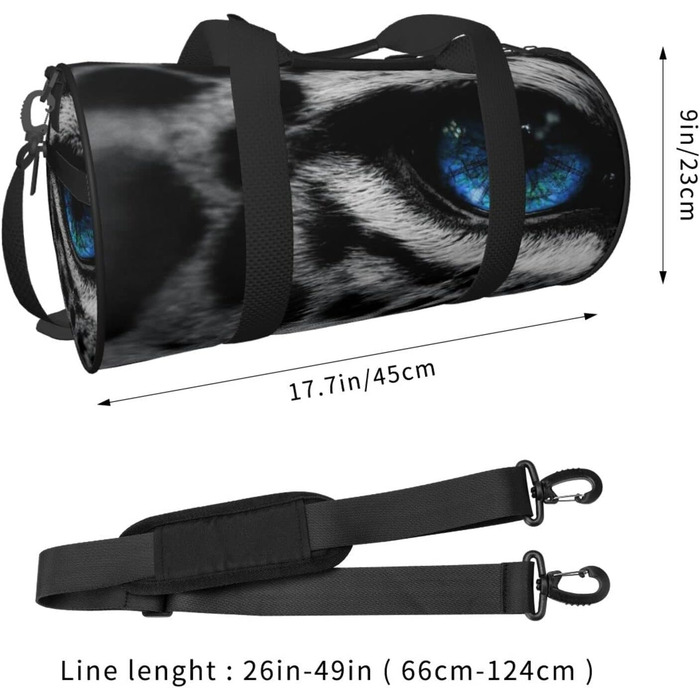 Дорожня сумка Синьоокий сніговий барс, спортивна сумка з парусини