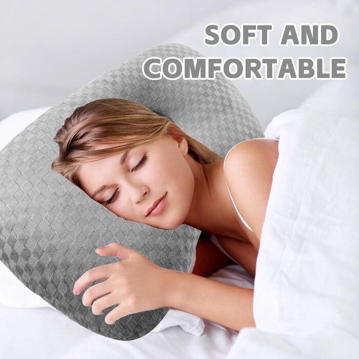 Подушки для пірсингу вушних отворів, подушка для пірсингу з отвором, подушка для пірсингу, подушка для вушного отвору, подушка для вух для сну, подушка для шиї для тих, хто спить на боці, для полегшення болю у вухах (сіра)