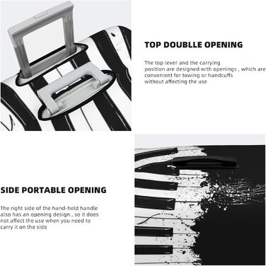 Чохол для валізи Клавiєр, міцний захист для багажу розміром 45.7-81.3 см, малий, чорний