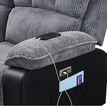 Заспокійливе масажне крісло LS для 2 осіб з підігрівом електричний розслабляючий диван для людей похилого віку, функція підігріву спини та ніг, ніжний масаж Шиацу, просте керування, вельветова тканина, 2 місця