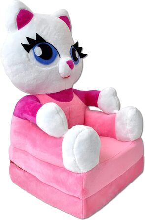 Дитяче крісло, міні-крісло, дитячий стільчик, дитячий диван розкладний 2 в 1, м&39яке крісло, розкладний дитячий диван для дитячої кімнати (Рожевий кіт)