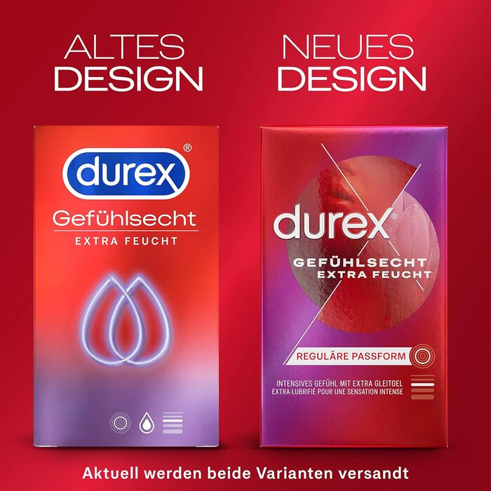 Презервативи Durex Feeling Extra Moist - Презервативи Gossamer для інтенсивних відчуттів - з додатковим покриттям мастилом - Упаковка з 2 шт. (2 x 8 шт. )