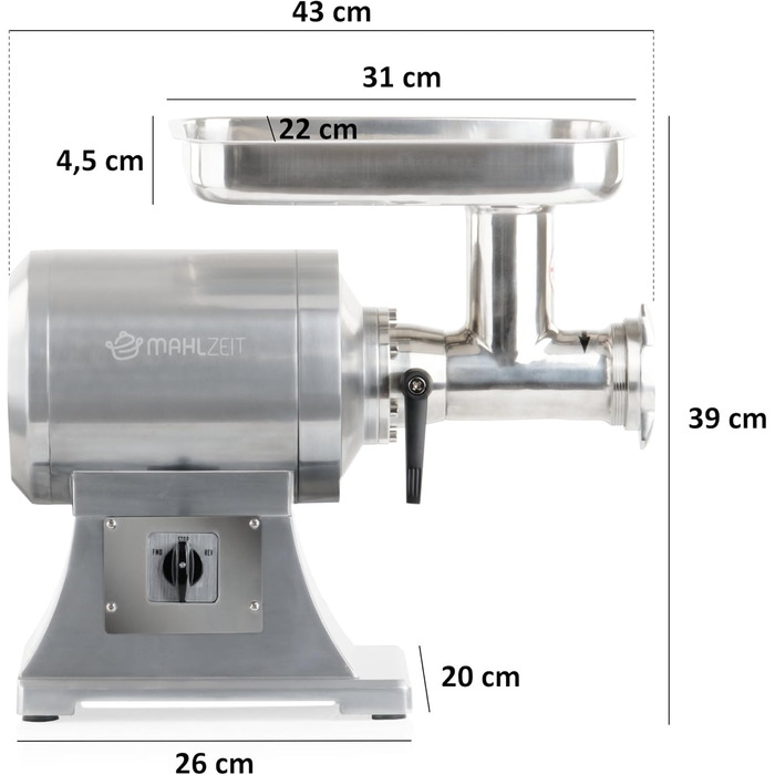 М'ясорубка з нержавіючої сталі електрична срібло 650 Вт - 150 кг/год М'ясорубка м'ясорубка з ковбасним наповнювачем м'ясорубка м'я