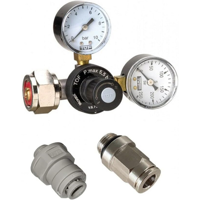 Новий редуктор тиску CO2 від Wasser Group для багаторазових пляшок, включаючи з'єднувач, підходить для системи Brita Yource