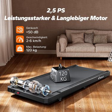 Килимок для ходьби MERACH, бігова доріжка 3-в-1 для дому, настільна бігова доріжка, пульт дистанційного керування та керування за допомогою застосунку, світлодіодний дисплей, тихий двигун 2,5 к.с., легка та компактна міні-бігова доріжка для дому та офісу,