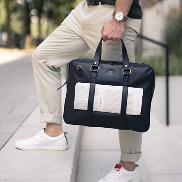 Сумка для ноутбука SID & VAIN з тонкої натуральної шкіри - 15.4-дюймовий ноутбук ділова сумка Maguire - сумка через плече портфель