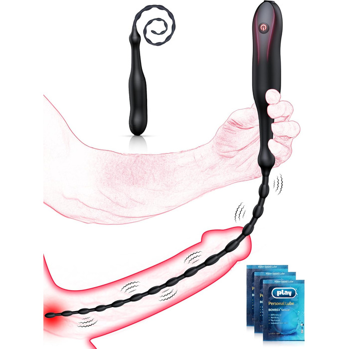 Вібруючий уретральний дилатор DRAGOSTI, силіконовий, 10 режимів вібрації, 47 см