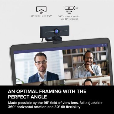 КРЕАТИВ Live Веб-камера Cam Sync 4K UHD USB з компенсацією заднього світла, до 40 FPS, ширококутний об'єктив 95, об'єктив конфіденційності, вбудовані мікрофони, plug and play для ПК та Mac