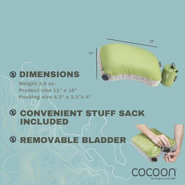 Капюшон Cocoon Outdoor-Kissen Air-Core/Camp UL Kissen Wasabi