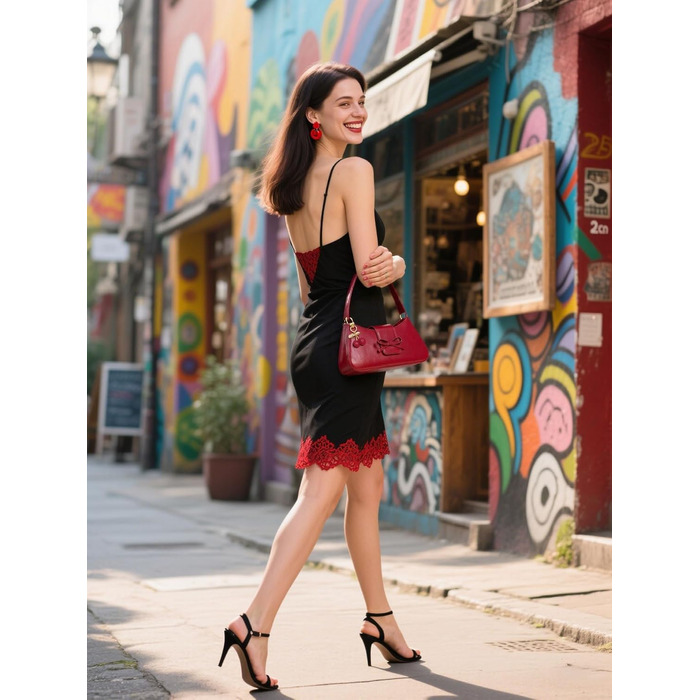 Червона сумка на плече для жінок, вишневий брелок, шкіра, маленька сумочка, кросбоді, модна клатч-гаманець