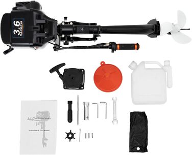 Тактний підвісний човновий мотор 3,6/6 к.с., підвісний човновий мотор, судновий двигун, бензиновий двигун для бензинового надувного човна, рибальського човна (2-тактний бензиновий підвісний мотор 3,6 к.с.), 2/4-