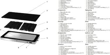 Електрична, нагрівальна плита, для нагрівання та охолодження їжі, 270 Вт, навколишнє освітлення, скляна поверхня