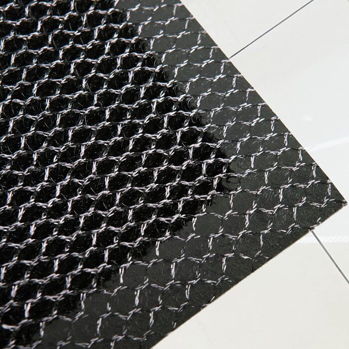 Килимок для дверей Ultralux з ПВХ-сітки, міцний 3D-брудовловлювальний килимок, вхідний килимок зі скребком та брудозахисним бар&39єром для внутрішнього та зовнішнього використання для вхідних та задніх дверей, 80 x 50 см, сірий та чорний, 50 x 80 см (прям