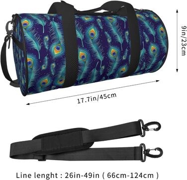 Дорожня сумка-циліндр з пір'ям павича, спортивна сумка для чоловіків та жінок, сумка-мішок, спортивна дорожня сумка