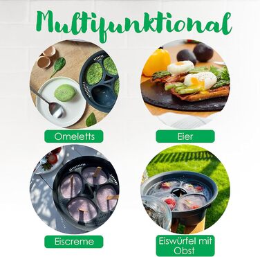 Яйцеварка CucinaOra 4 яйця Котел для яєць steamEGGS - Аксесуари Thermomix TM6 - Thermomix TM5 TM31 - Аксесуари для Thermomix Vorwerk - Thermomix TM6 Аксесуари - Браконьєри для яєць - Termomix Аксесуари TM6/TM5/TM31