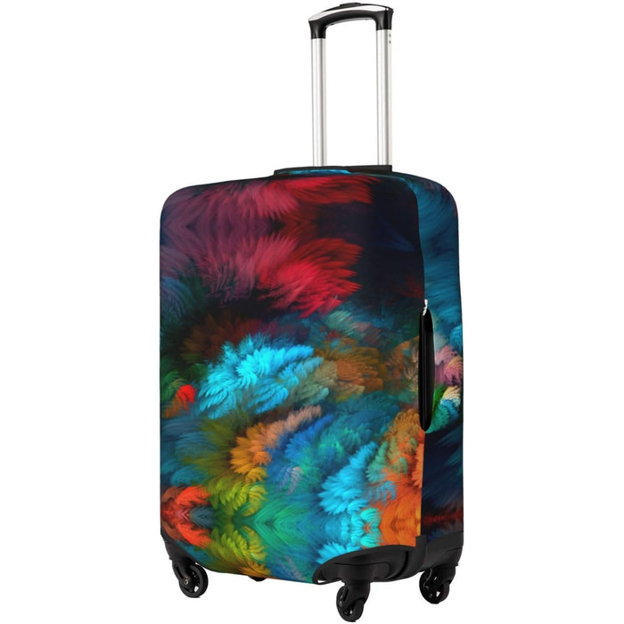 Чохол для валізи абстрактний кольоровий, міцний захист для багажу, підходить для валіз розміром 45.7-81.3 см, малий розмір, Чорний