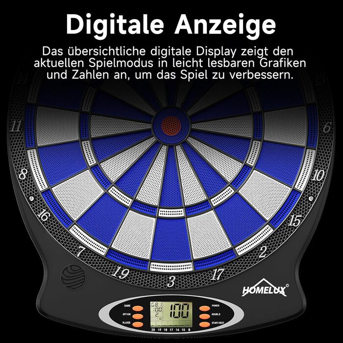 Електронна мішень для дартсу, Електронні мішені для дартсу, Професійна електронна мішень для дартсу, Мішень для дартсу з 6 дротиками, Інноваційний електронний автомат для дартсу з 18 іграми та 159 варіаціями