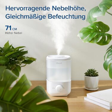 Міні-зволожувач повітря LEVOIT 2,5 л до 25H для дитячої кімнати, тихий зволожувач повітря з верхнім заповненням 26 дБ для кімнатни