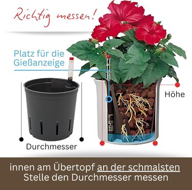 Культурний горщик Leni для гідропонних систем набір з індикатором рівня води Розміри на вибір 5-32 см круглі Міцний пластик (в упаковці 6 шт., Ø 13 см В 12 см)