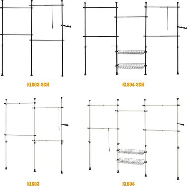 Набір із 2 металевих кошиків SoBuy для телескопічної гардеробної системи кошики для вішалки для одягу та карниза FRG34-P02