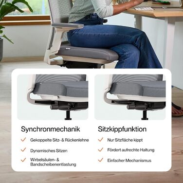 Активне офісне крісло матово-чорного кольору ПЕРЕМОЖЕЦЬ ТЕСТУ Ергономічне офісне крісло з функцією нахилу сидіння та адаптивною поперековою опорою Повністю регульоване офісне крісло для оптимального положення сидіння Обертове крісло матово-чорного кольору