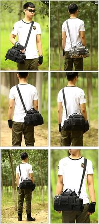 Багатофункціональна поясна сумка Bumbag Military for Sport Outdoor Running Camping Hiking Trekking Black 40*25*18cm, 3Way Belt Bag Waterproof Fanny Pack Tactical Crossbody