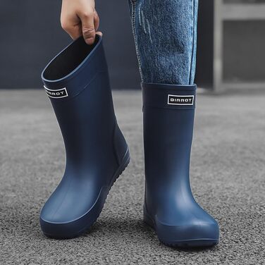 Водне взуття, гумові чоботи, гумові чоботи, чоловічі, європейський стиль, нековзні, для кухні, риболовлі, подорожей та походів, розмір 42 EU, сині