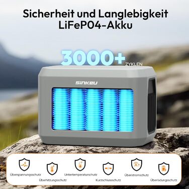 Портативна електростанція SinKeu, акумулятор LiFePO4 ємністю 96 Втгод / 30 000 мАг з 3 портами, швидка зарядка USB-C 100 Вт на вході/виході для подорожей, аварійне джерело живлення DE-E100