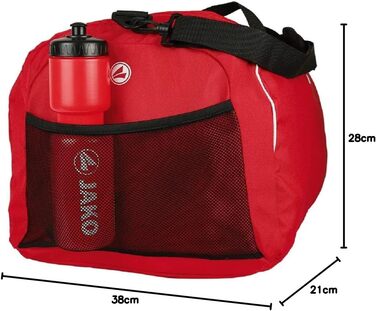 Спортивна сумка JAKO Men&39s Classico - Сумка для залу з внутрішньою кишенею, просторим основним відділенням із двосторонньою блискавкою та сітчастою кишенею, регульованим плечовим ременем 1 (Bambini) - 38 см, Чорна