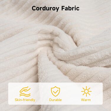 Диван-ліжко Winlice 140x150 см завширшки, двомісний вельветовий шезлонг-ліжко для гостей з 4 кишенями для зберігання речей та 2 подушками, що прається та нековзне, каркас з дерева та заліза, бежевий Диван-ліжко з вельвету Диван-ліжко з вельвету бежевого к