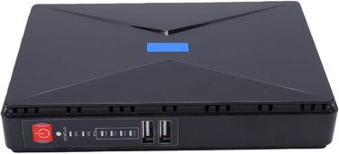 Міні-UPS для роутера/модему, 10400 мАг, резервне живлення з кабелем DC 5.5 x 2.1 мм, інтелектуальний індикатор, захист від короткого замикання для камер відеоспостереження та на випадок відключення електроенергії (Євроштекер)