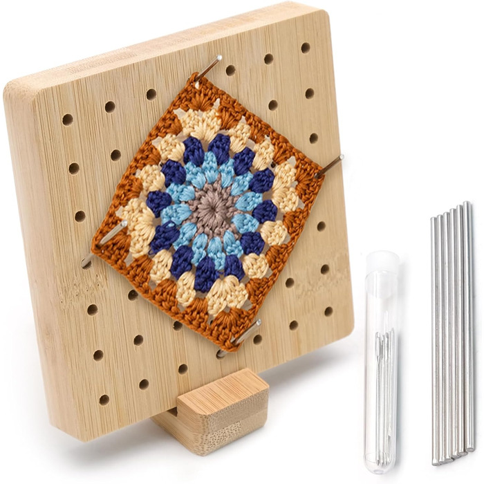 Супер стабільна Locking Board Crochet Wood for Crochet, 6 фіксованих паличок із нержавіючої сталі 5 голок, 13,5