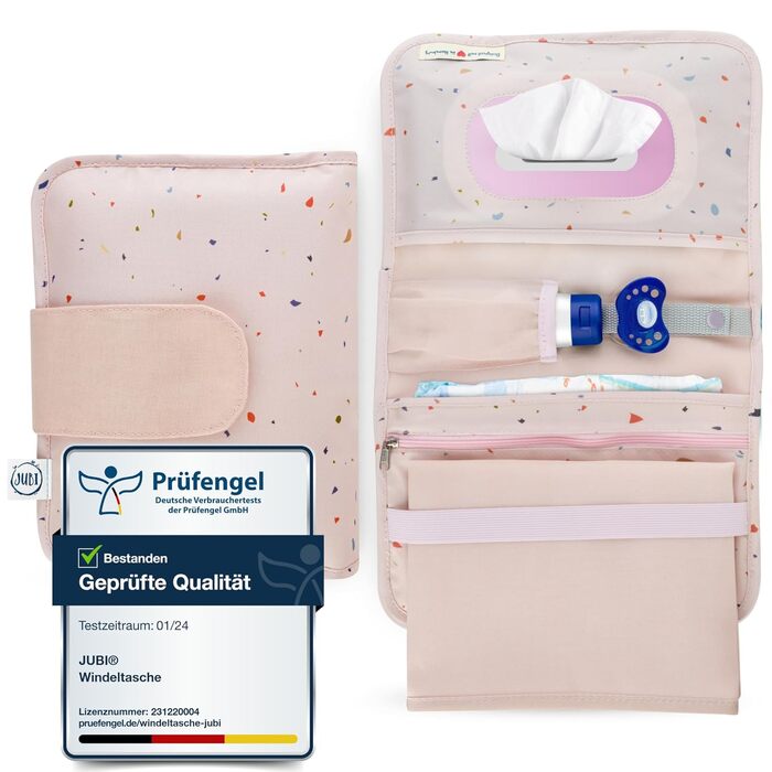 Сумка для підгузків Jubi з пеленальним килимком для подорожей з додатковим простором - маленька сумка для підгузків - рожева з кон