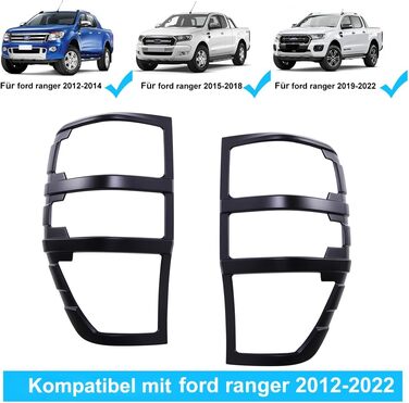 Чохол заднього ліхтаря JHCHAN для Ford Ranger 2012-2022 T6 T7 T8 Raptor Limited Tremor XL XLT XLS Wildtrak Протектор передніх задніх ліхтарів (кришка заднього ліхтаря) Cache feu arrire