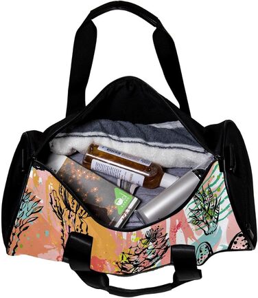 Спортивна сумка, маленька дорожня сумка, сумка для йоги, тропічні рослини, барвистий кактус, сумка для фітнесу на відкритому повітрі, сумка-шопер