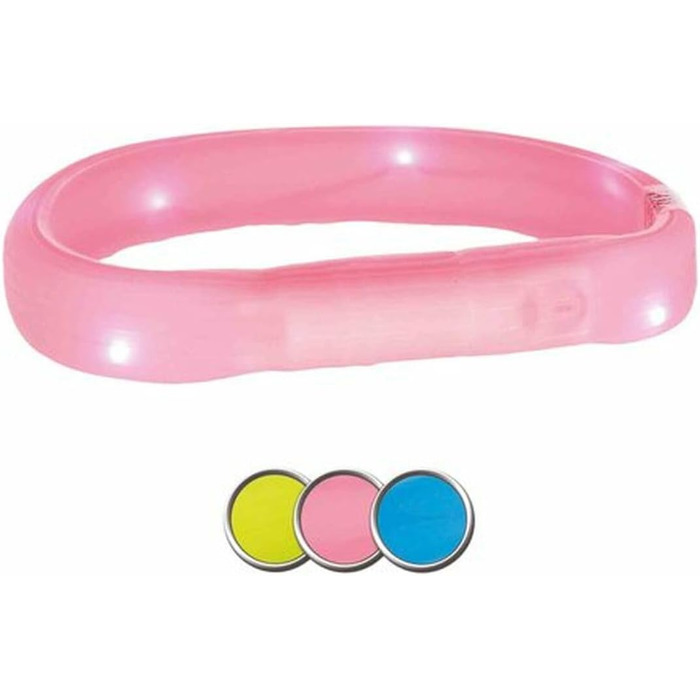 Світловідбиваючий нашийник для собак L-XL синій Світний нашийник для собак, ідеальний для прогулянок у темряві Акумуляторний та регульований 12672 Синій L-XL 70 см