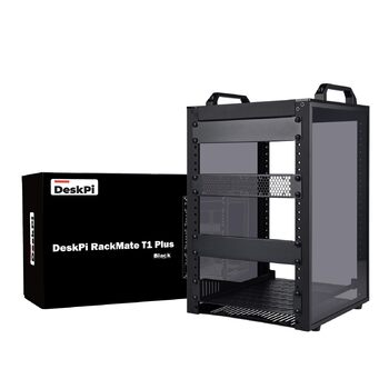 Дюймова серверна шафа, міні-стійка глибиною 260 мм з полицею та заглушкою, для NAS, AV та мережевого обладнання (чорна), 1 Plus, 8U 10-