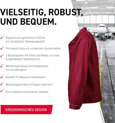 Робочий одяг ORGANIQ Робоча куртка бордовий Розмір 98 3XL бордовий