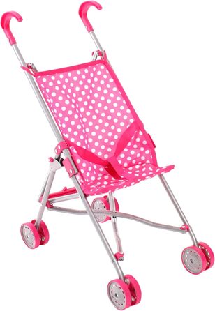 Кумедний ляльковий візочок, лялькова коляска, міні-візочок, від 3 до 7 років, Dots Pink