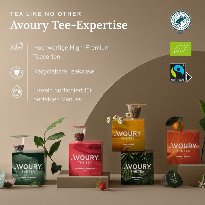 Чайна машина Avoury One Машина для чайних капсул У тому числі фільтр для води та 8 видів чаю в капсулах Колір чисто чорний Чисто чорна чайна машина