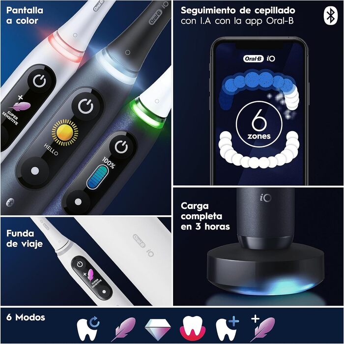 Електрична зубна щітка Oral-B iO 8N, фіолетова, Bluetooth, 2 щітки, 1 дорожній кейс