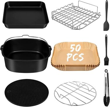 Аксесуари для фритюрниці, Аксесуари для фритюрниці з 9 предметів, Набір аксесуарів для фритюрниці, Аксесуари для фритюрниці, Аксесуари для фритюрниці з гарячим повітрям для фритюрниці 5.5 л