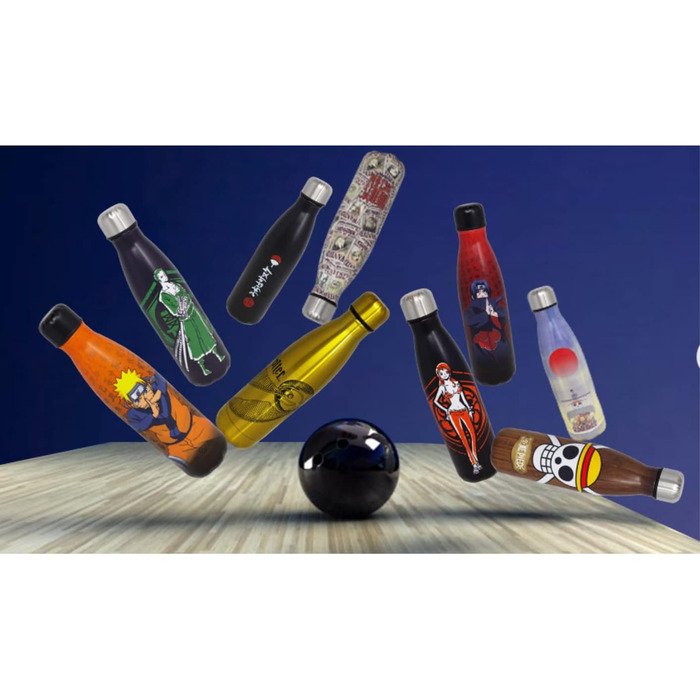 Термос багаторазового використання Naruto, Naruto Shippuden Зберігає напої гарячими або холодними протягом 12 годин для спорту, подорожей, щоденного використання, 500 мл Без BPA Офіційно ліцензований продукт