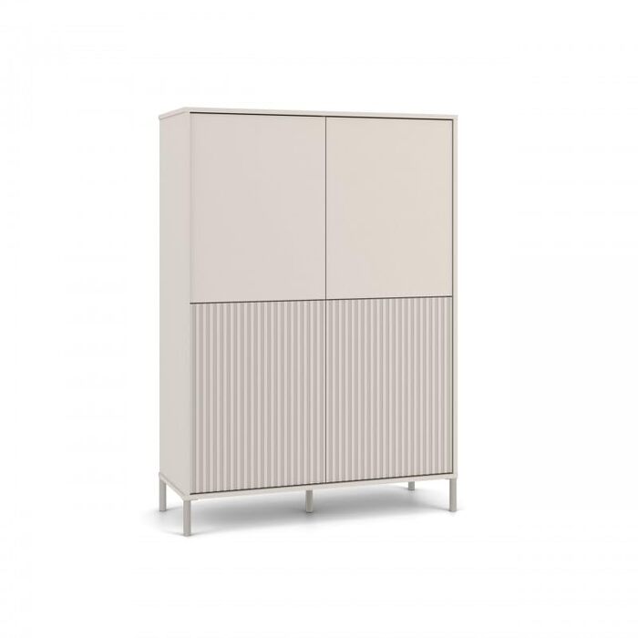 Сучасна шафа CDF KAMARO 4DK Колір Кашемір (бежевий) Шафа для документів та дрібних предметів Ідеально підходить для вітальні, спальні, дитячої кімнати та офісу Легке складання Кашемір (бежевий) 4DK